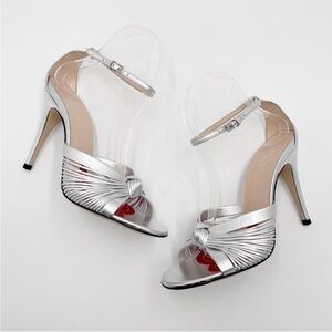 NIB Authentic GUCCI Nappa Silk Argento Sandals in size 36 - copy​​​